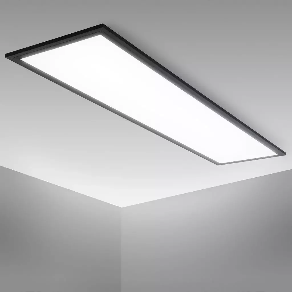 B.K.Licht LED Panel Deckenleuchte 100x25 cm Schwarz 22W 2200 lm 4000K