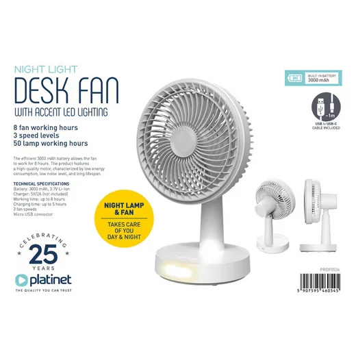 PLATINET Tischventilator PRDF0536 für Schreibtisch und Büro