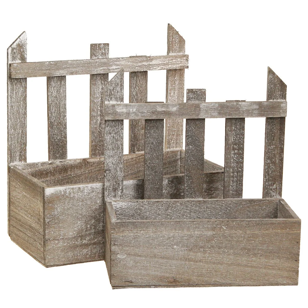 Viana Dekokorb Pflanzkasten aus Holz Vintage 2er-Set Mini Blumen Deko