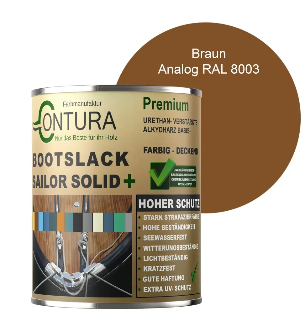 Contura Bootslack seidenmatt 500 ml RAL 8003 analog Braun