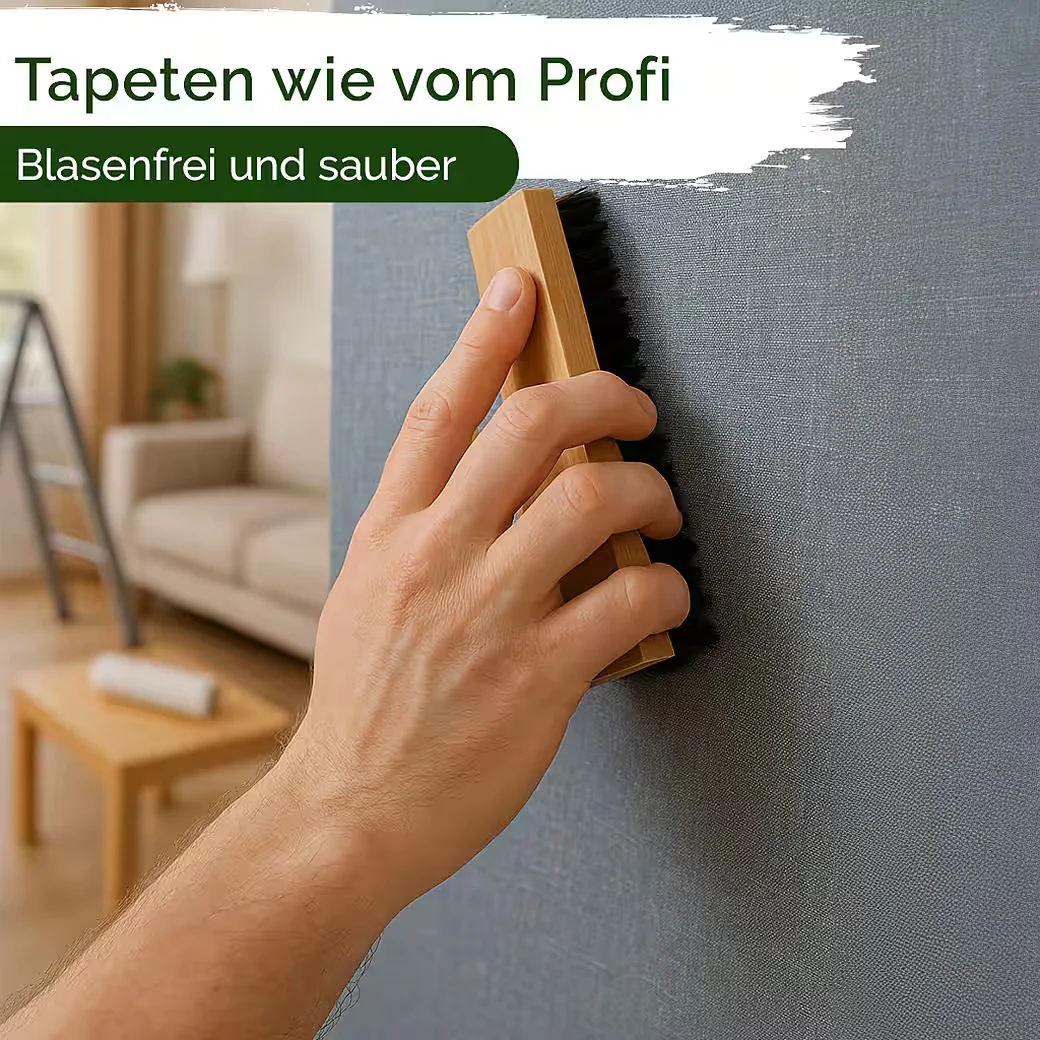 VELUXIS Tapezierbürste 23,5 x 6 cm Kunstborsten Holzgriff für Tapeten