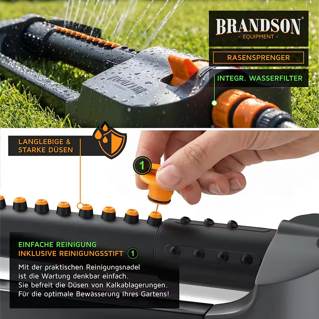 Brandson Viereckregner Rasensprenger Oszillationsregner Sprinkler