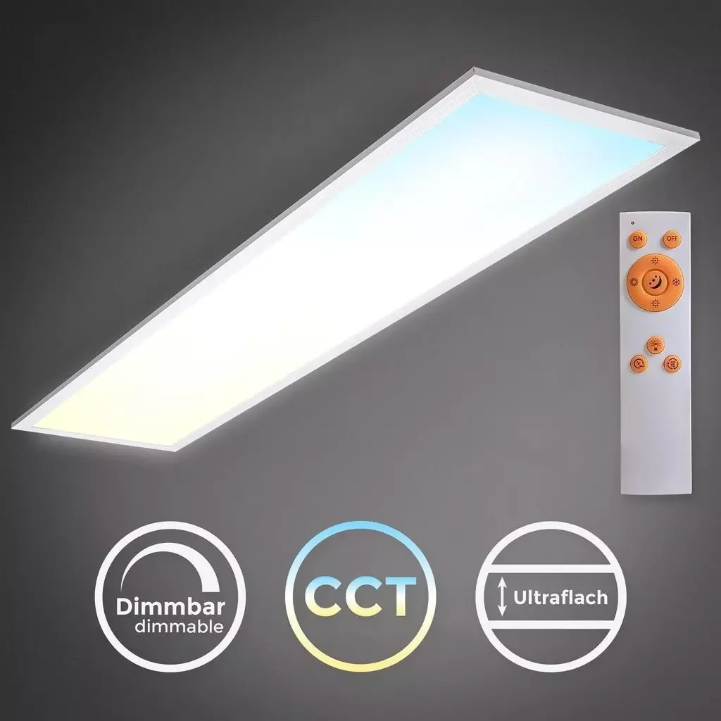 B.K.Licht LED Deckenpanel 100x25 cm dimmbar CCT 3000-6500K 24W 2200 lm