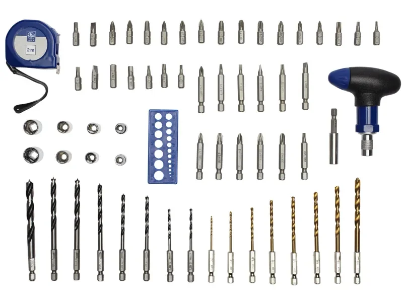 LUX-TOOLS Bohrer- und Bit-Set 66-teilig Bohrmaschine und Akkuschrauber