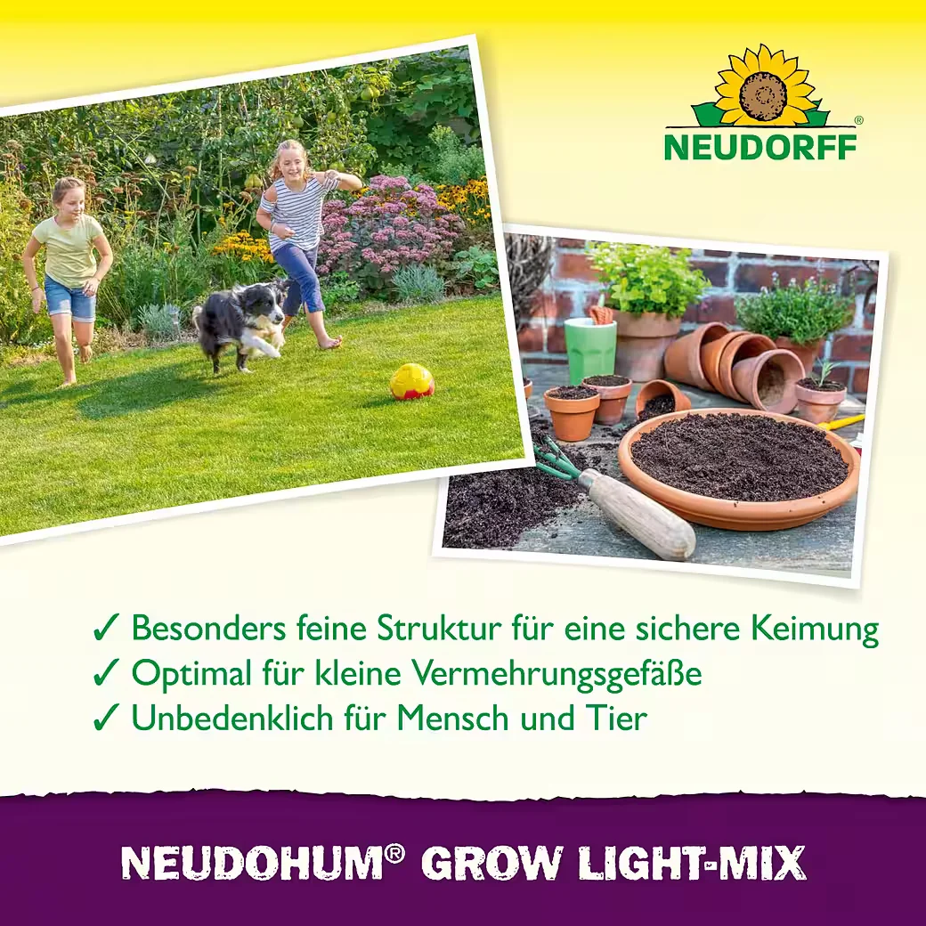 NEUDORFF NeudoHum Grow Light-Mix Spezialerde 10 L Blumenerde Substrat