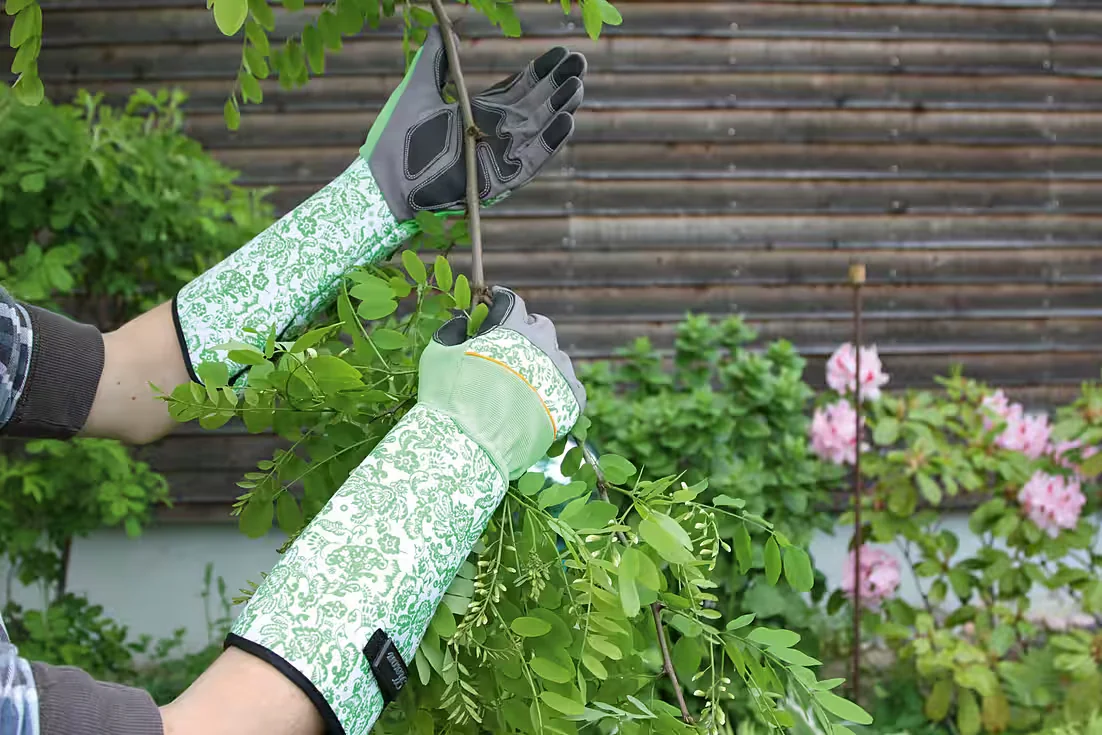 KERBL Rosenhandschuhe 2 Paar Gr 10 XL Langstulpe schwarz grau Garten